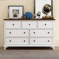 Wooden Captain Seven - Drawer Dresser Bedroom, Living Room, Kids Room, White+Walnut