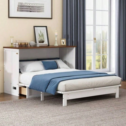 Wooden Captain Seven - Drawer Dresser Bedroom, Living Room, Kids Room, White+Walnut