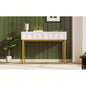 Modern metal leg double drawer dressing table, combining high - quality wood and metal, simple style, multifunctional dressing table, suitable bedroom, living room, and office use