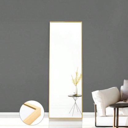 Tempered mirror 59x 16 Tall Full Length Mirror with Stand, Gold Wall Mounting Full Body Mirror, Metal Frame Full - Length Mirror Living Room, Bedroom
