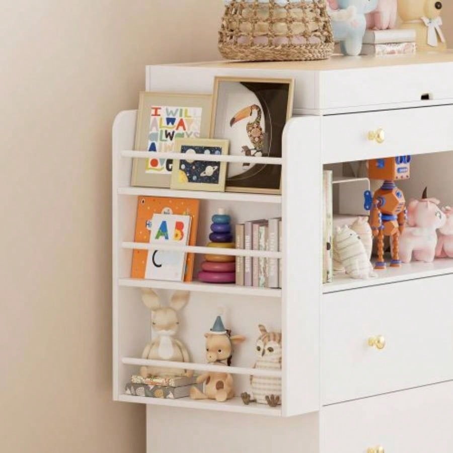 Changing Table Modern Dresser with Wide Table Top, 3Drawers, White Drawer Dresser