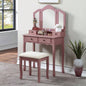 Sanlo Wooden Vanity Make Up Table and Stool Set, Gold