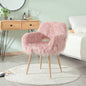 Faux Fur Upholstered Make up chair Side Dining Chair with Metal LegBeech Metal Leg