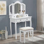 Sanlo Wooden Vanity Make Up Table and Stool Set, Gold