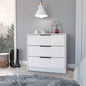 Dresser 27H, 3 Drawers Dresser, Superior Top, White