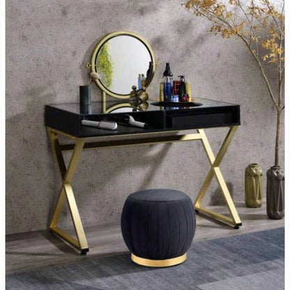 Coleen White Gold Vanity Desk/Mirror Jewelry Tray