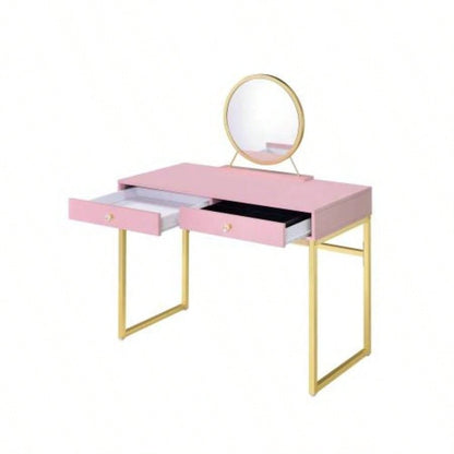 Coleen White Gold Vanity Desk/Mirror Jewelry Tray