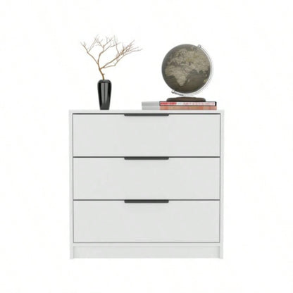 Dresser 27H, 3 Drawers Dresser, Superior Top, White