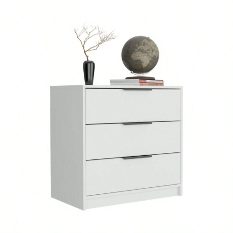Dresser 27H, 3 Drawers Dresser, Superior Top, White