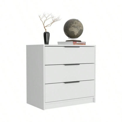 Dresser 27H, 3 Drawers Dresser, Superior Top, White