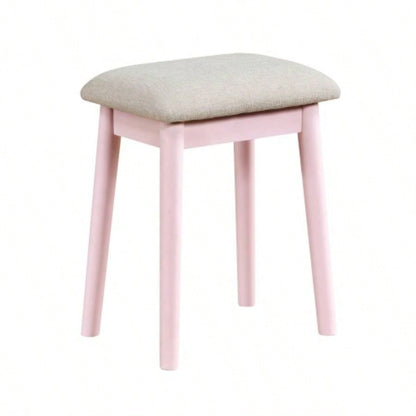 Beautiful Pink Vanity Dresser with Mirror and Stool Set Storage Drawers Bedroom Furniture 1pc