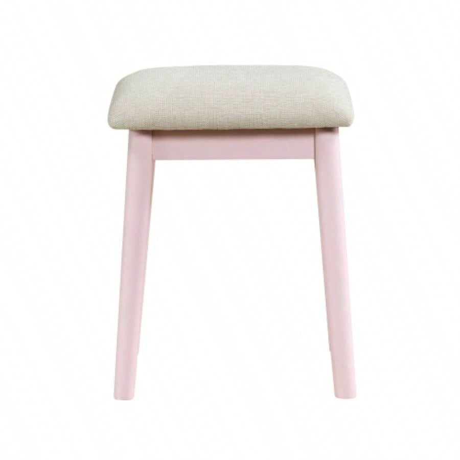 Beautiful Pink Vanity Dresser with Mirror and Stool Set Storage Drawers Bedroom Furniture 1pc