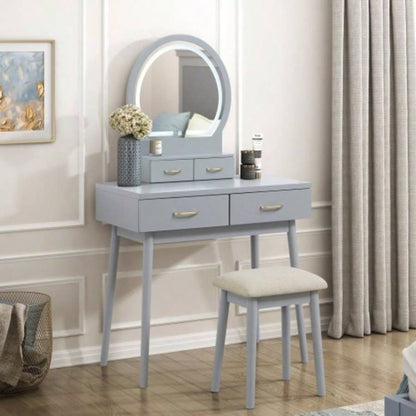Beautiful Pink Vanity Dresser with Mirror and Stool Set Storage Drawers Bedroom Furniture 1pc