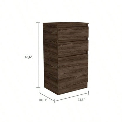 Kamelot Dresser With Jewelry Box, Single Door Cabinet, Mirror, Two Drawers - Dark Walnut