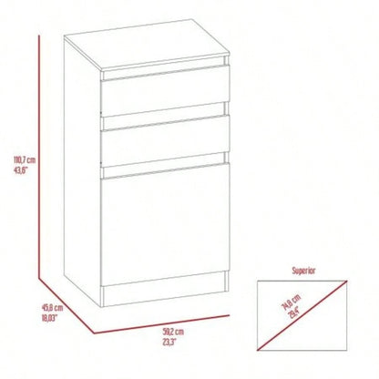 Kamelot Dresser With Jewelry Box, Single Door Cabinet, Mirror, Two Drawers - Dark Walnut
