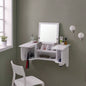 Wall Mount Ledge/ Vanity Mirror - Transitional Style - White