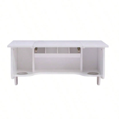 Wall Mount Ledge/ Vanity Mirror - Transitional Style - White