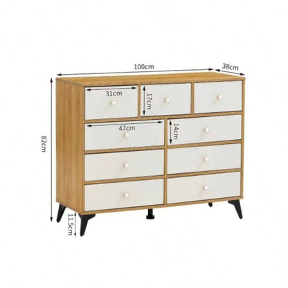 CABINET WOOD MDF BOARDS, 9 Drawers Dresser, WOOD COLOUR