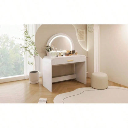39 Makeup Vanity Table with Mirror Screen Lighted Mirror, Dressing Table with Drawer Bedroom, White
