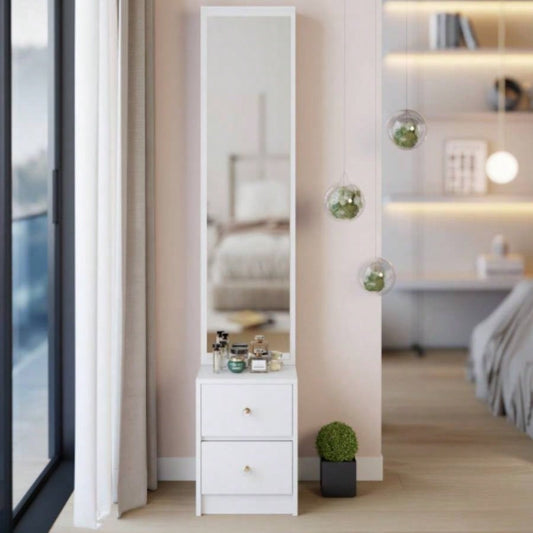 Length 11.8x Width 15. Height 63 Simple Stylish Dressing Mirror Cabinet, Full Body Mirror Cabinet, Large Mirror, Multi Layer High Capacity Storage, Use Alone or In Conjunction With Vanity