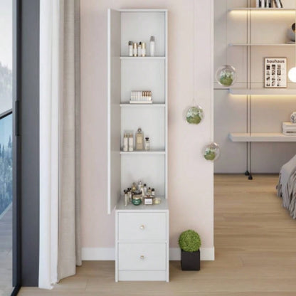 Length 11.8x Width 15. Height 63 Simple Stylish Dressing Mirror Cabinet, Full Body Mirror Cabinet, Large Mirror, Multi Layer High Capacity Storage, Use Alone or In Conjunction With Vanity