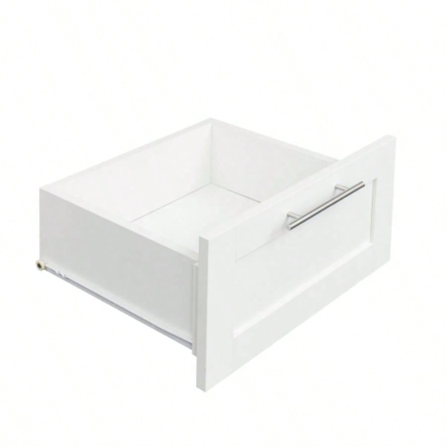 High wardrobe and kitchen cabinet with 2 doors, 2 drawers and 5 storage spaces, white