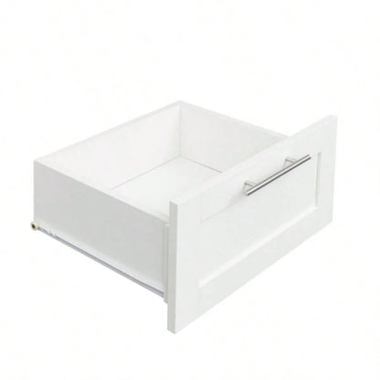 High wardrobe and kitchen cabinet with 2 doors, 2 drawers and 5 storage spaces, white