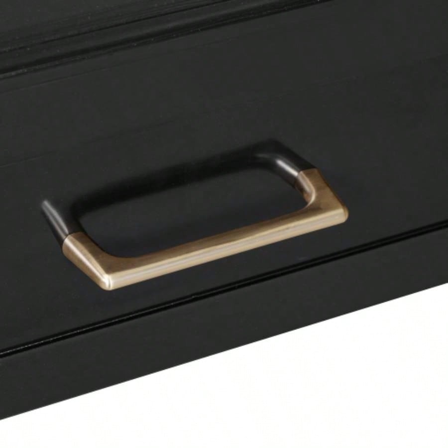Elegant Vanity Makeup Table Chair Set, Modern Dressing Table with Organizer, Writing Desk, Charging Port, Black