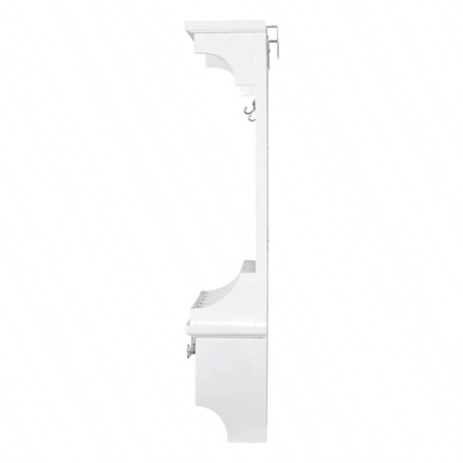 Floating Makeup Vanity with Big Mirror, Wall - Mounted Storage Vanity with Drawers, Pockets Hooks, Space - Saving Decorative Home Organizer Small Space, White