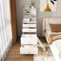 3 - in - 1 Dressing Table with LED Mirror Storage Stool - Compact Makeup Vanity with 4 Drawers, Storage Cabinet Hidden Stool, White Density Board Design, Open Bookshelf Bedroom Organization