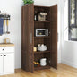 High wardrobe and kitchen cabinet with 2 doors and 3 partitions to separate 4 storage spaces, White