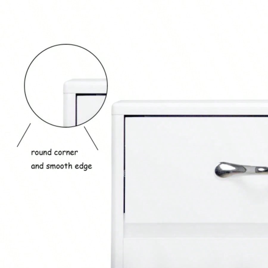 Six drawer side table - white