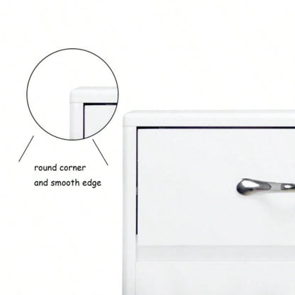 Six drawer side table - white