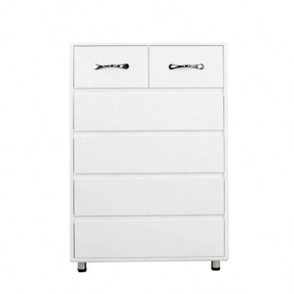 Six drawer side table - white