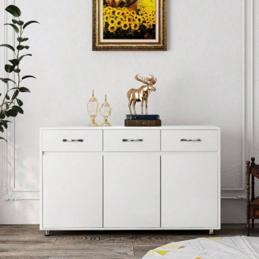 Six drawer side table - white