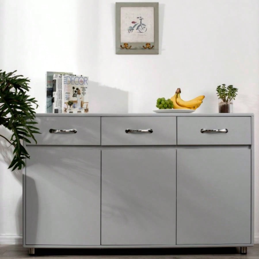 Six drawer side table - white