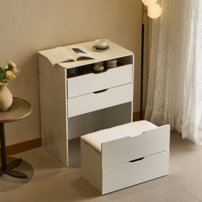 3 - in - 1 Vanity Desk with Mirror And Lights, Small Vanity Desk Set with Visible Glass Tabletop, 3 Drawers, Storage, 3 - color Lighting Mirror, Suitable Bedroom Small Vanity Desk