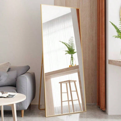 Tempered mirror 71x 32 Tall Full Length Mirror with Stand, Gold Wall Mounting Full Body Mirror, Metal Frame Full - Length Mirror Living Room, Bedroom