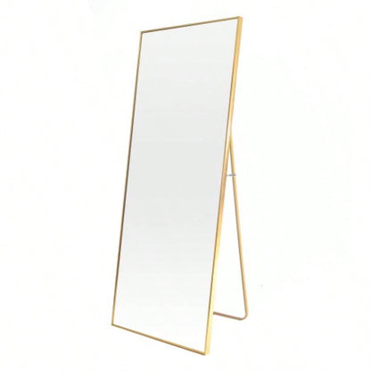 Tempered mirror 71x 32 Tall Full Length Mirror with Stand, Gold Wall Mounting Full Body Mirror, Metal Frame Full - Length Mirror Living Room, Bedroom