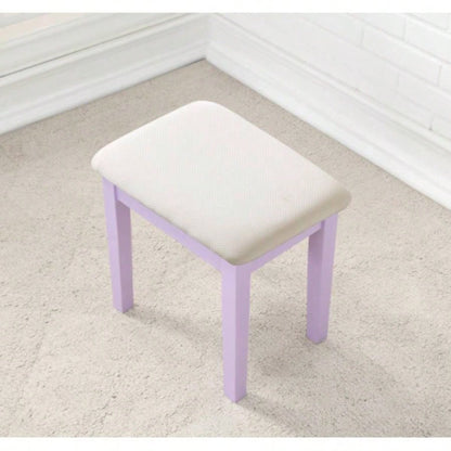 Moniys Wood Moniya Makeup Vanity Table and Stool Set, Purple