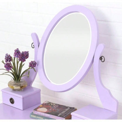 Moniys Wood Moniya Makeup Vanity Table and Stool Set, Purple