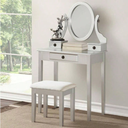 Moniys Wood Moniya Makeup Vanity Table and Stool Set, Purple