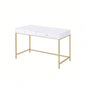 Ottey White High Gloss Gold Vanity Desk