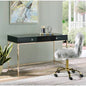Ottey White High Gloss Gold Vanity Desk