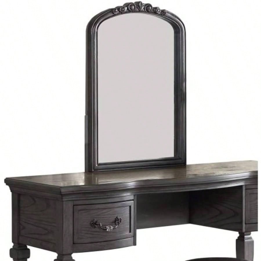 Bedroom Classic Vanity Set Wooden Carved Mirror Stool Drawers Antique