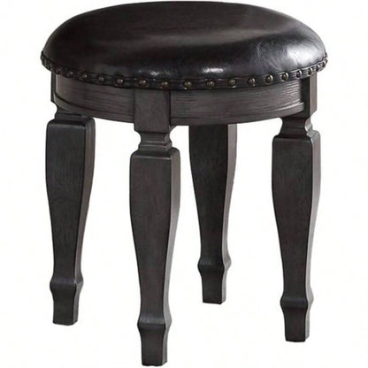 Bedroom Classic Vanity Set Wooden Carved Mirror Stool Drawers Antique