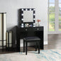 White Makeup Vanity and Stool Set with 10 Lights and USB Port and Power Outlet, 2x Drawers Luxurious Style Furniture