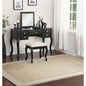 Classic 1pc Vanity Set Stool White Color Drawers Open - up Mirror Bedroom Furniture Unique Cushion Stool Vanity
