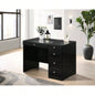 1pc Glam Makeup Vanity Table Glass Top 9 Drawers Knobs White Wooden Bedroom Furniture