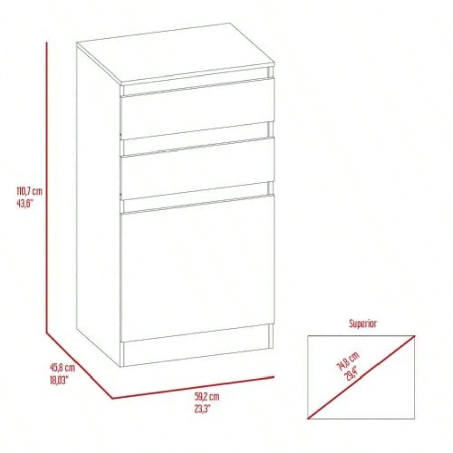 Kamelot Dresser With Jewelry Box, Single Door Cabinet, Mirror, Two Drawers - Dark Walnut